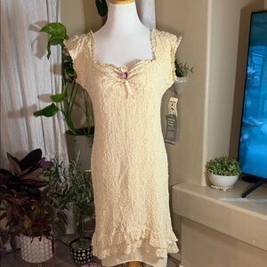 S.L. Fashions Cream Midi Dress